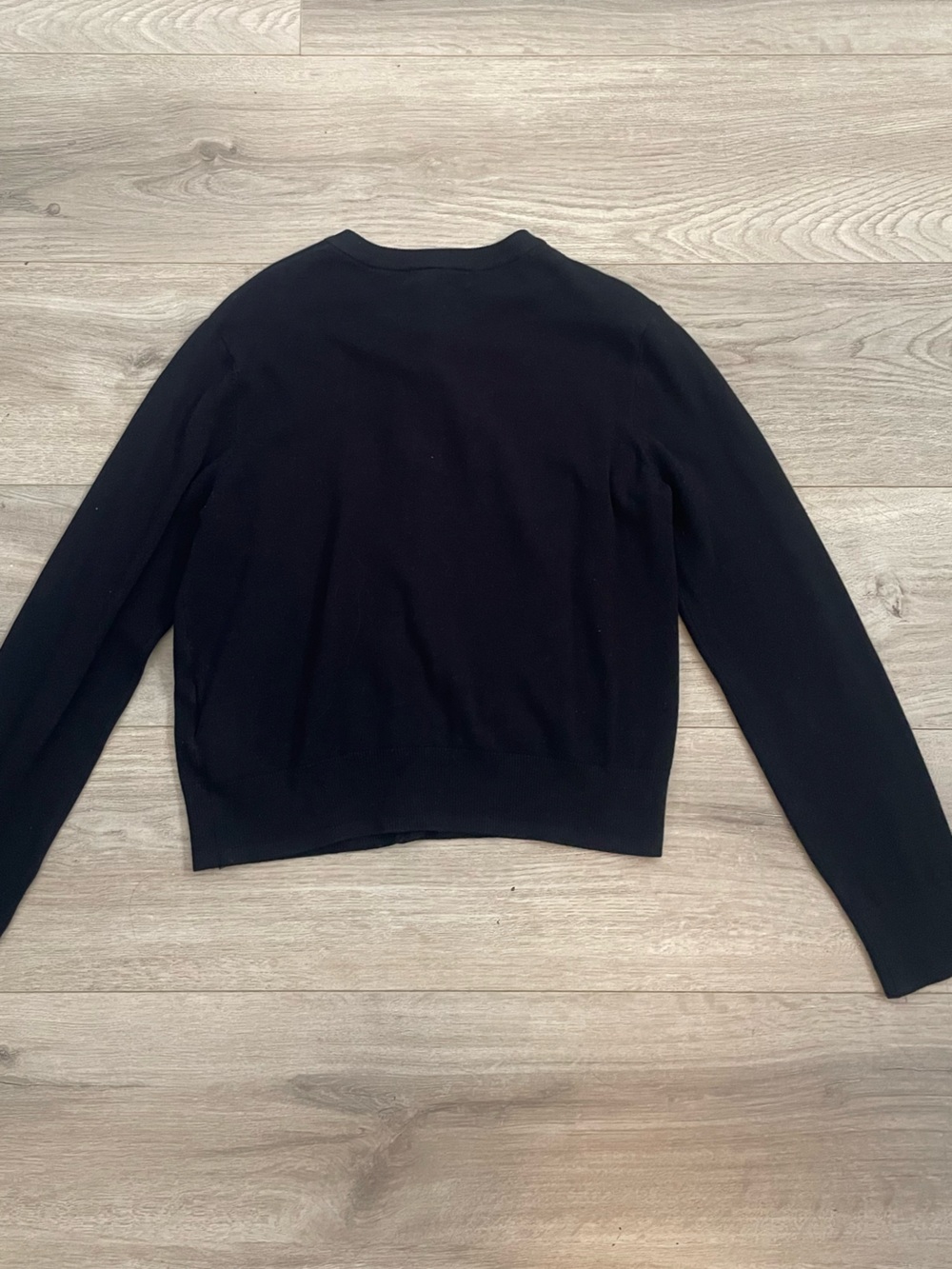 Classic Black Button-Front Women's Cardigan Sweater - Picture 5 of 6